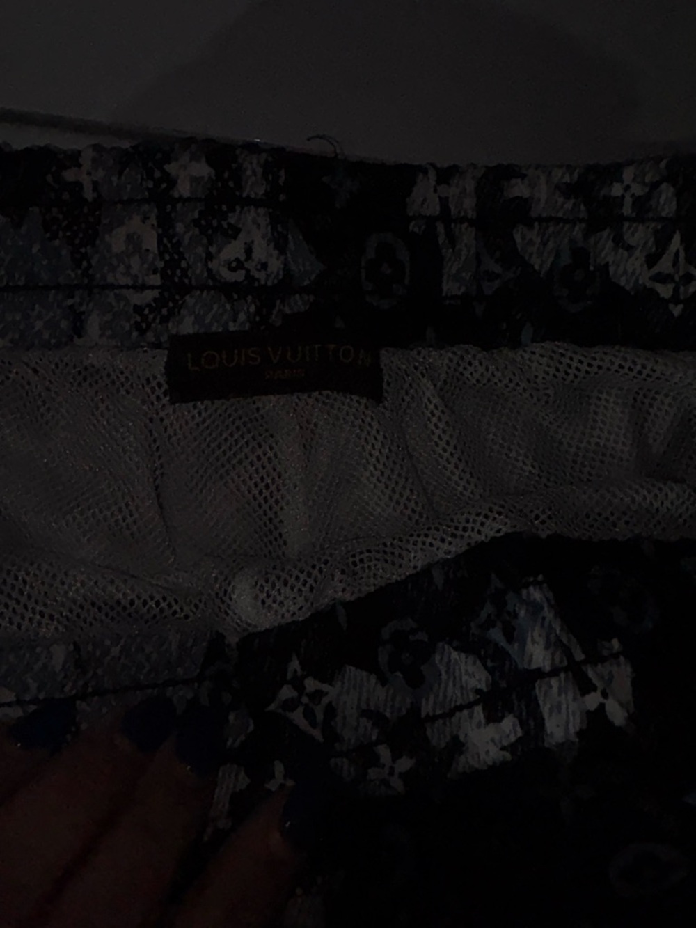 Louis Vuitton navy and White Monogram Swim Shorts - Picture 5 of 5